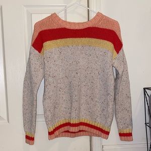 LOFT multicolor crew neck sweater